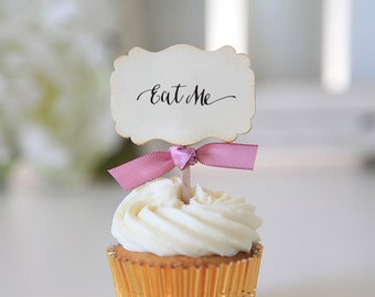 Alice in Wonderland Eat Me Cupcake Toppers: Set of 12