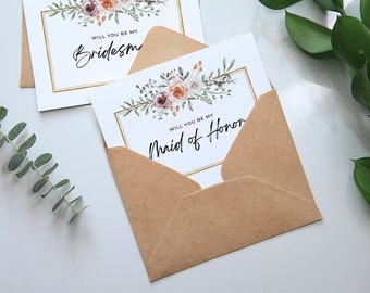 Maid of Honor Card / Bridesmaid Proposal / Wedding Stationary / Bridesmaid / 1 Card