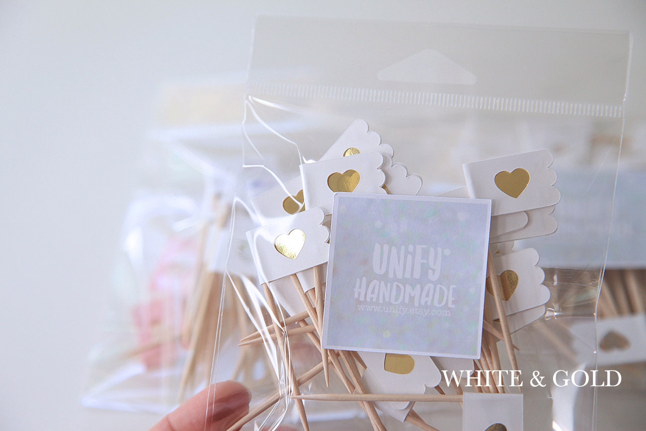 MINI Cupcake Toppers / Wedding Cupcake Toppers / Decor / Etsy