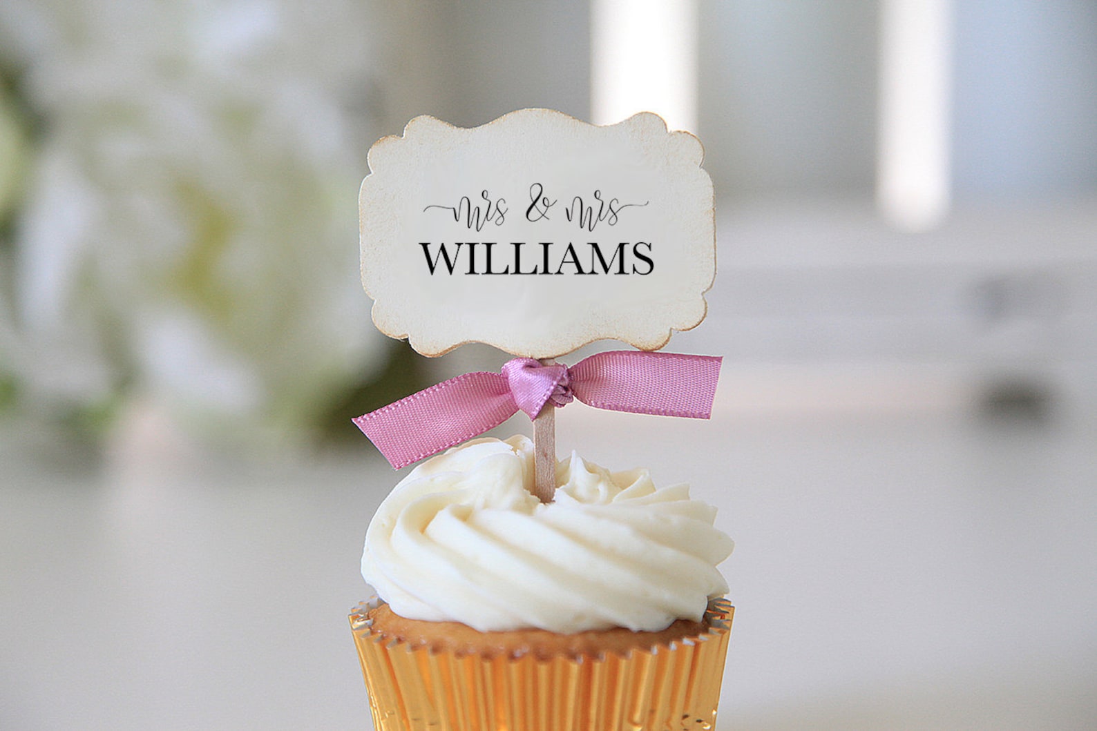 Mrs. and Mrs. / Wedding Cupcake Toppers / Customization / Etsy