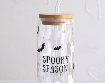 Halloween Cup Glass Can Style Spooky Season: 20oz