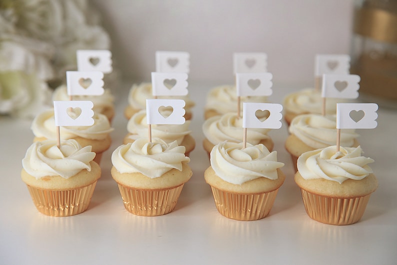 MINI Cupcake Toppers / Wedding Cupcake Toppers / Decor / Etsy