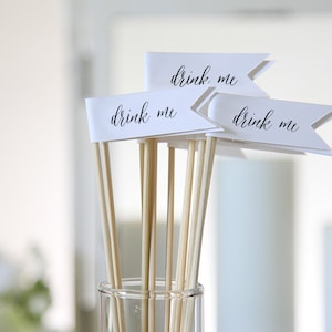 Drink Stirrers / Drink Stirrers / Cocktails / Drink Tags / Flags / 12 Stirrers per 1 order