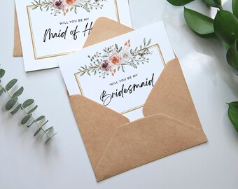 Bridesmaid Cards / Bridesmaid Proposal / Wedding Stationary / Bridesmaid / 1 Card