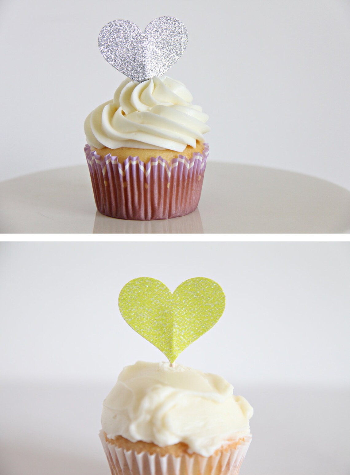 Wedding Cupcake Toppers Heart Shaped Cupcake Toppers Etsy