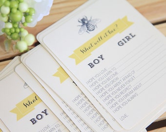 Baby Shower Game, What will it Bee? 12 Game sheets, Bumble Bee