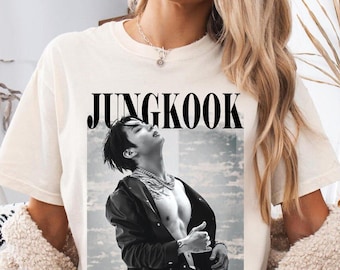 Camiseta Comfort Colors de Jungkook de BTS, ropa retro de los 90 para fans del Kpop.