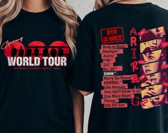 Camiseta vintage de la gira mundial Arirang de BTS, Comfort Colors® inspirada en We Are Bulletproof, atuendo de regreso de los 7 miembros.