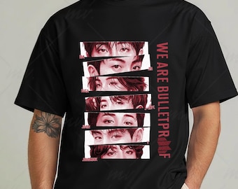 Camiseta gráfica BTS We Are Bulletproof Eyes, camiseta de algodón para conciertos de Kpop ARMY