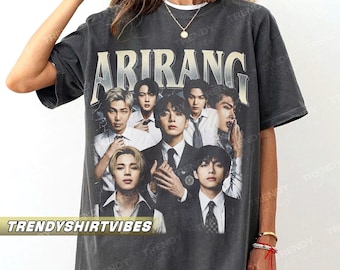 Camiseta vintage Arirang de BTS, traje de Bangtan Boys, camiseta de algodón cómoda estilo retro de los 90 de OT7