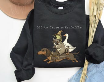 Sudadera Comfort Colors, estampado de rana mapache y perro salchicha de Silly Goose