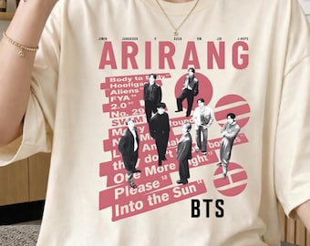 Camiseta BTS Arirang, camiseta minimalista de Kpop con estampado de Jungkook, ropa para fans de ARMY.