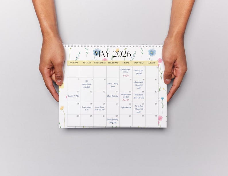 Editable May 2026 Calendar, Spring Cleaning Checklist, Garden Planting ...