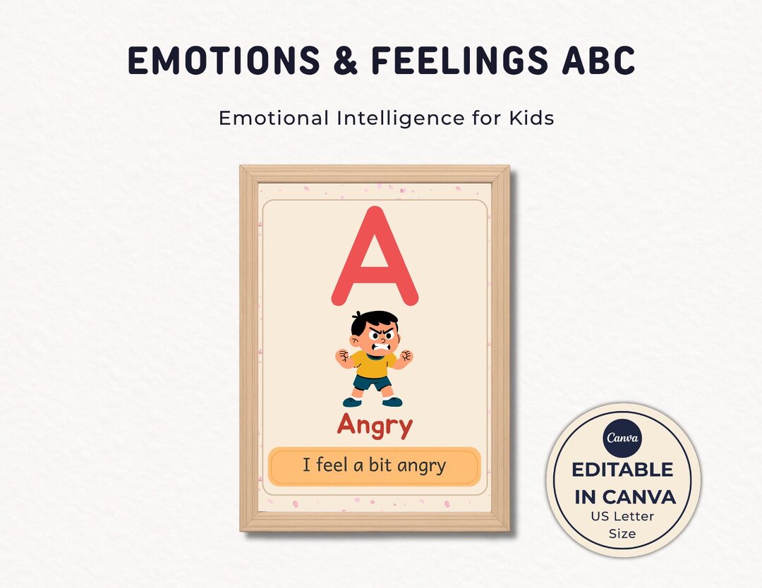Emotions Alphabet Posters, Feelings Abc Wall Art, SEL Classroom Decor ...