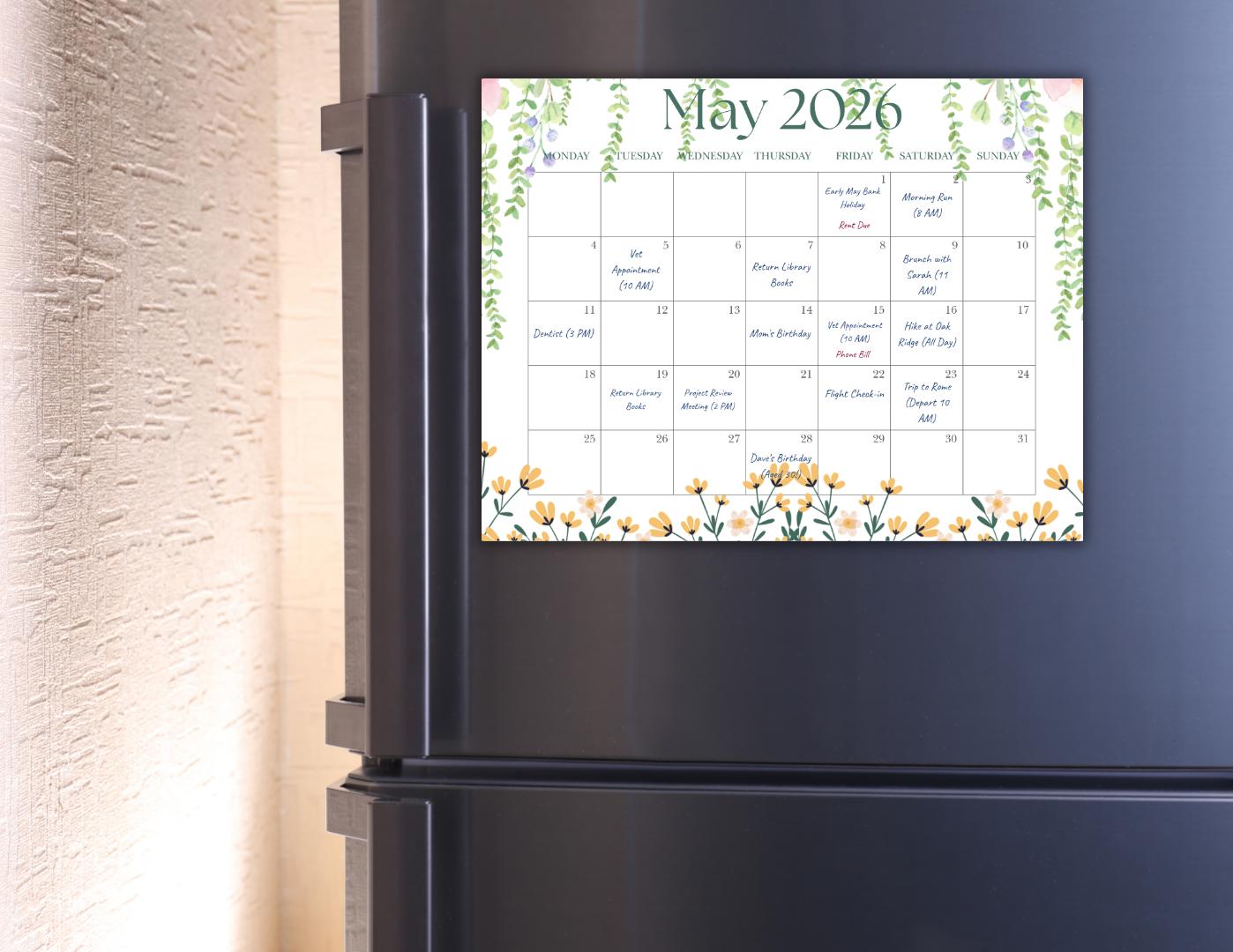 Weekend Tracker May 2026 Calendar, Memorial Day Weekend Planner, Summer Vacation ...