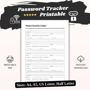 Master Security Ledger | Advanced 2FA Password Keeper & Credential Log | Digital