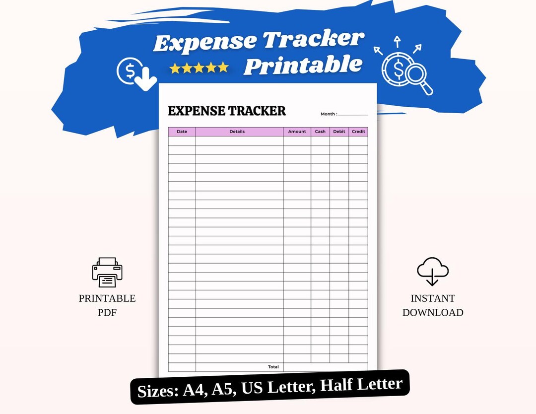 Spending Visual Tracker Minimalist Expense Tracker Printable With Jar Design for Visual ...