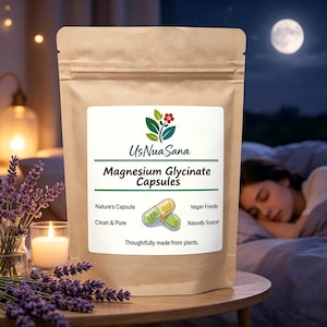 Glicinato de magnesio 1000 mg por porción / 90 cápsulas veganas / Magnesio quelado para una alta absorción