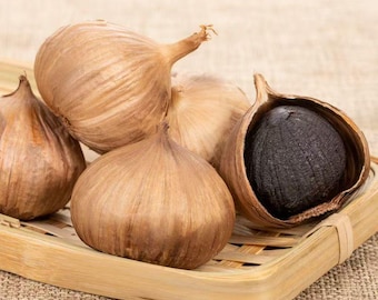Whole Black Garlic Bulbs Fermented Gourmet Food