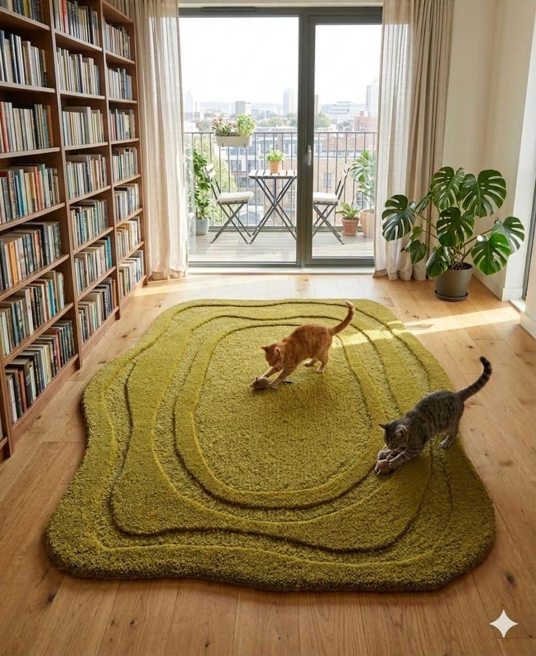 Hand Tufted Olive Green Abstract Rug, Modern Organic Living Room Carpet ...