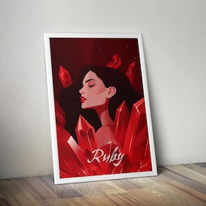 Rubin | Meditation väggkonsttryck | Spirituell dekor | Chakra energiposter | Mindfulness väggkonst | Affirmationskonst