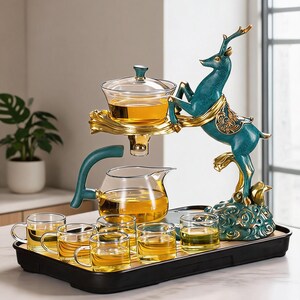High-temperature resistant glass automatic tea set | Kung Fu tea set | Integrated magnetic induction tea maker | Tea ceremony tea set