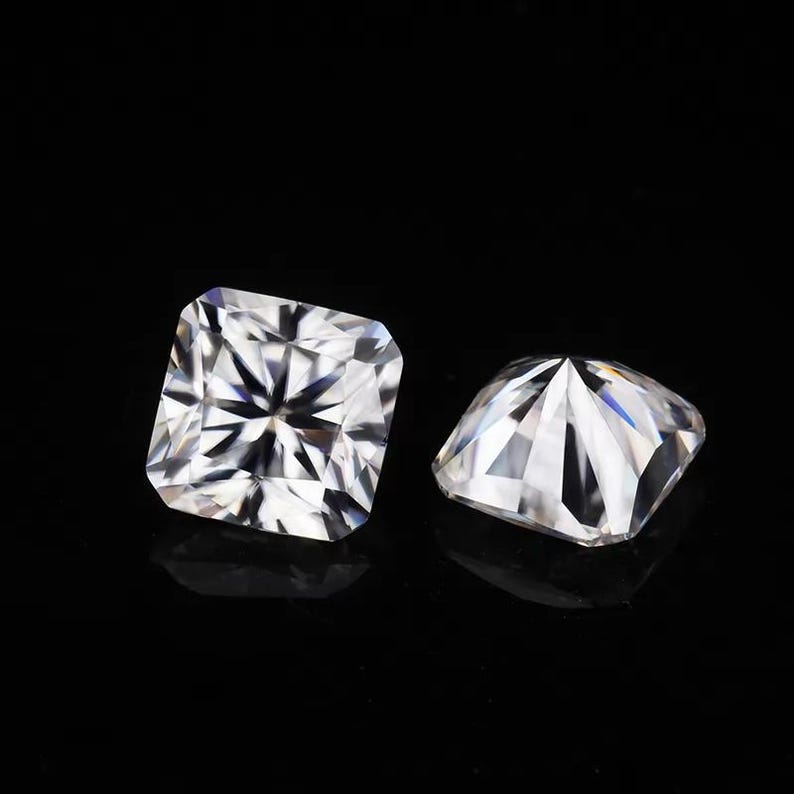 Colorless Square Radiant Cut Moissanite Stone: 3x3 MM to 10.5x10.5 MM ...