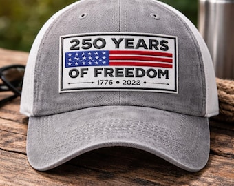 250 år av frihet hatt, patriotisk keps 1776-2026, hatt för USA:s självständighetsårsdag, basebollkeps för amerikansk flagga, present till den 4 juli