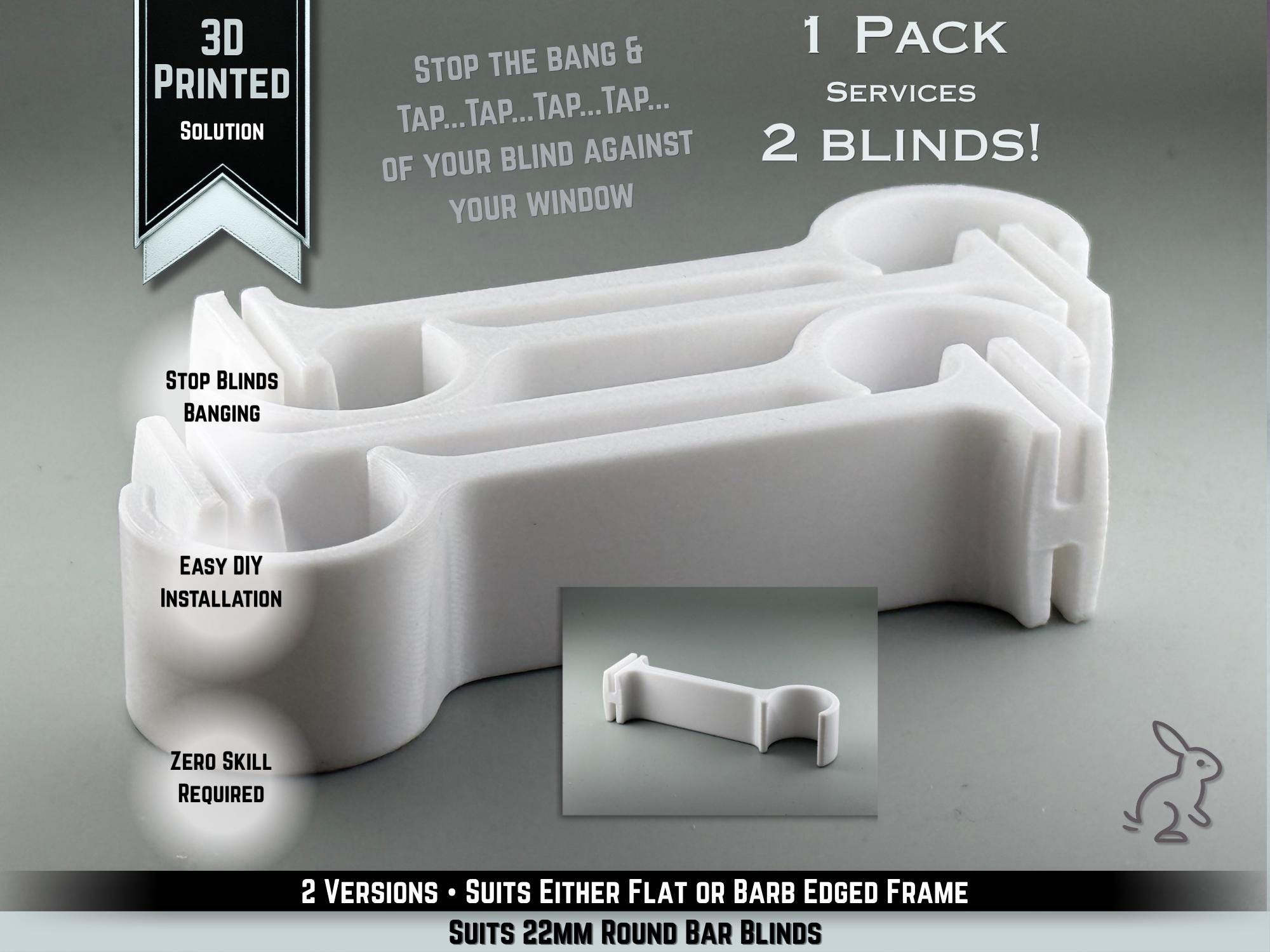 Window Frame Behind Stopper Blind Bracket 4 Pack | Blind Stopper | Stops Blinds Banging & Bumping ...