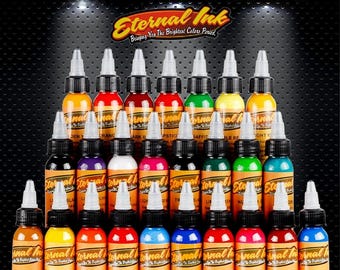 Eternal Ink 25 Color Tattoo Ink Set, 30ml Professional Pigment Kit