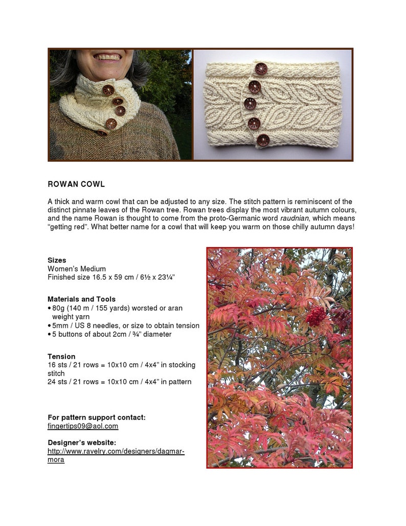 Rowan Cowl PDF knitting pattern image 3