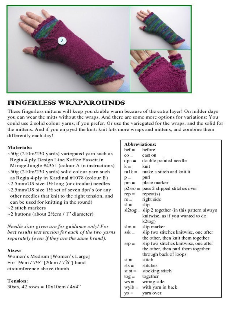 Fingerless Wraparounds PDF knitting pattern image 4