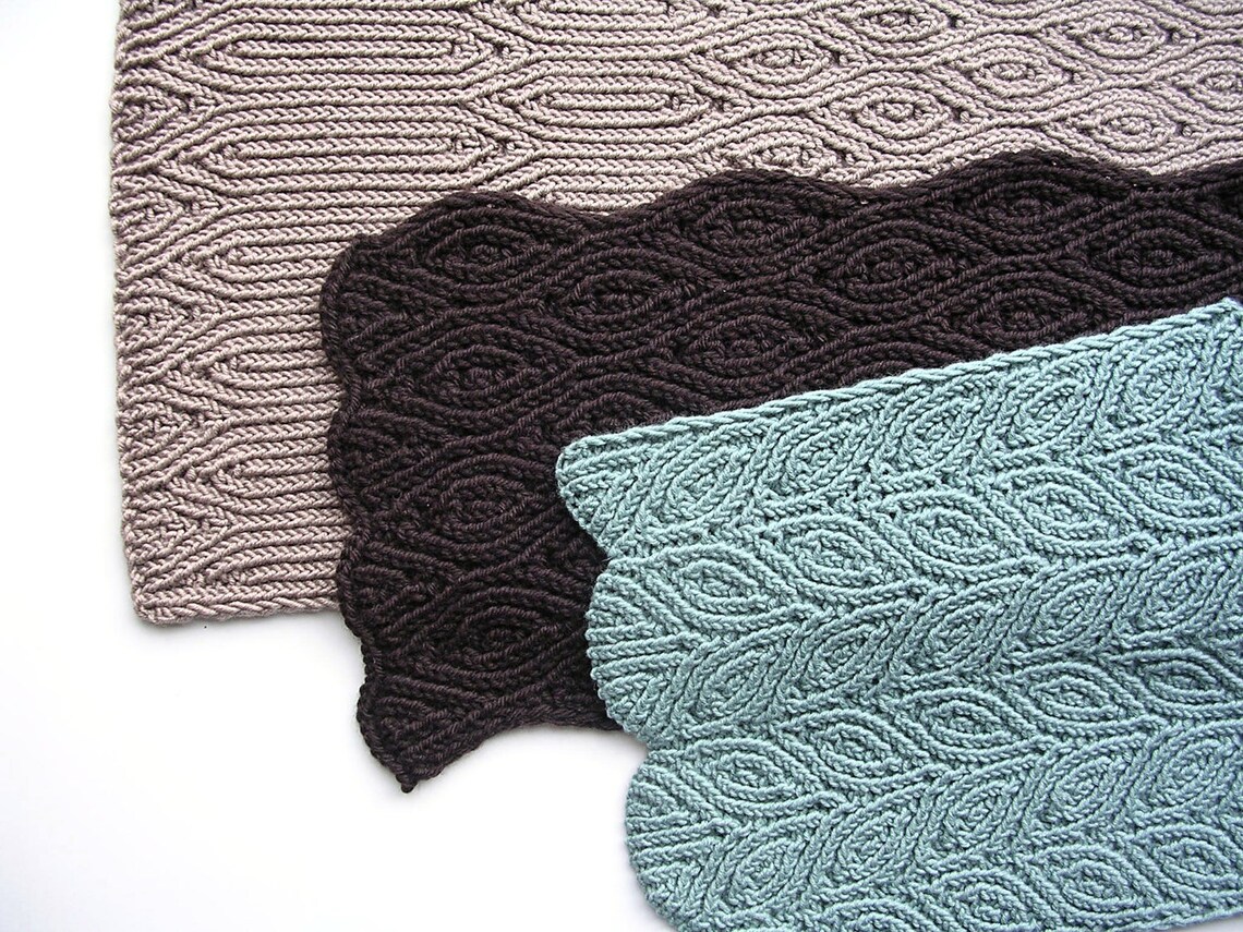 Three Almond Scarves PDF Knitting Pattern Etsy