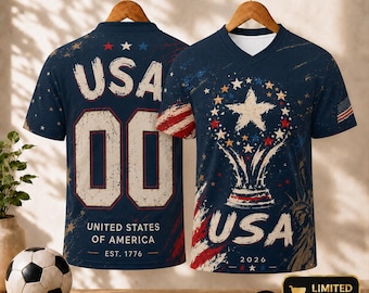 Personalized Soccer Fan Jersey Shirt 2026 Custom Name Number Tee North America Football Tournament Gift for Men Women Couples