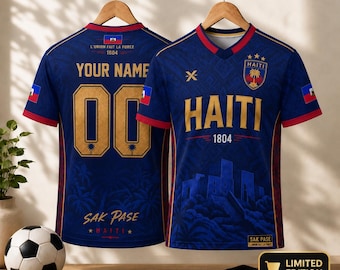 Haiti Custom Heritage Jersey – Independence Day Soccer Shirt, Personalized Haitian Flag Football Tee, Patriotic Team Fan Apparel