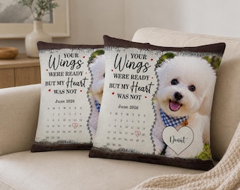 Custom Memorial Pillow Cover with Photo, Personalized Calendar Cushion, Not A Day Goes By That You Are Not Missed Gift for Loss
