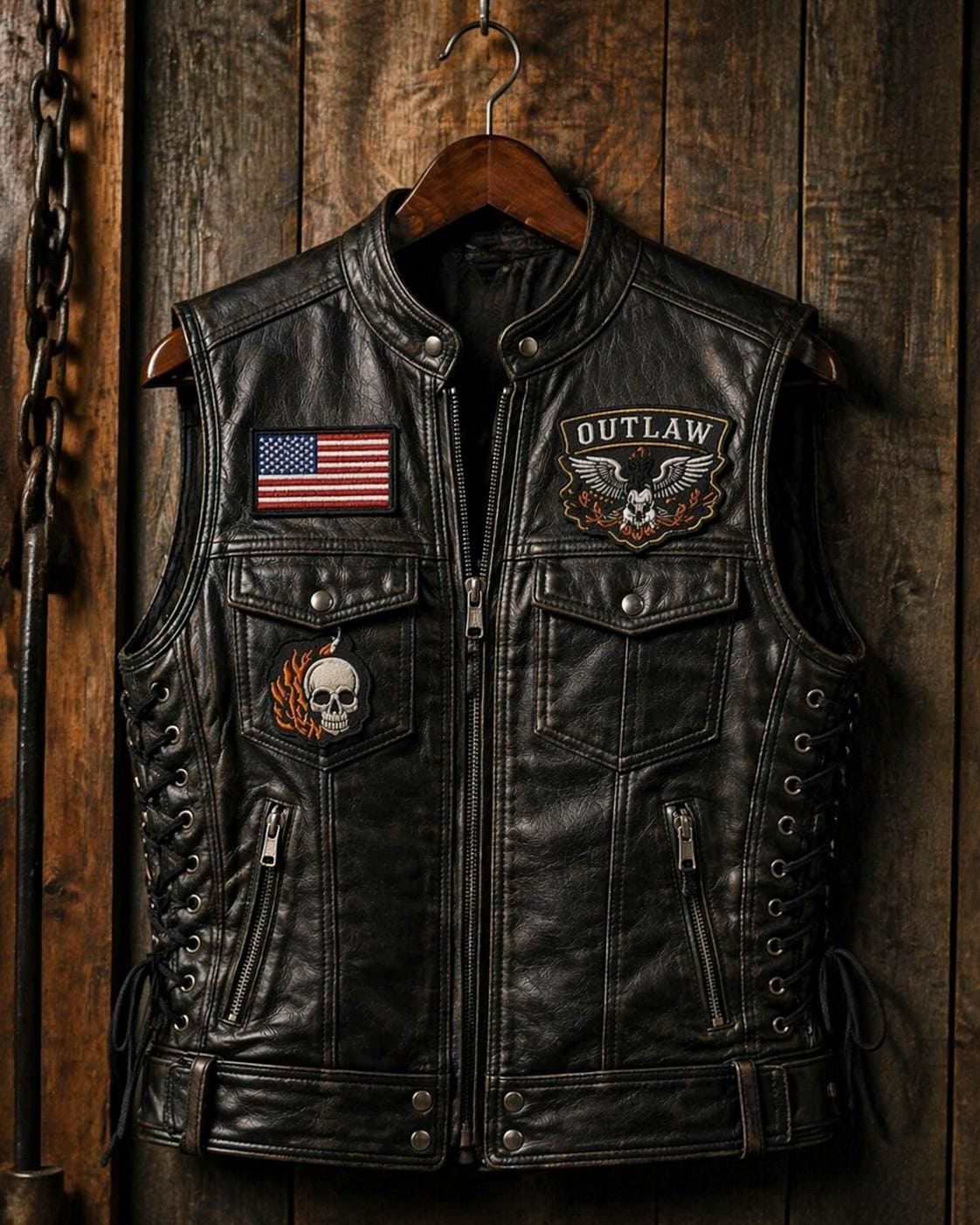 Handmade Cowhide Leather Motorcycle Vest | Classic Biker Club Style - Etsy
