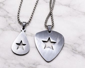 Stainless Steel Teardrop Star Necklace, Indie Celestial Jewelry, Tarnish-Free Ball Chain