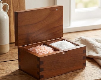 20oz Acacia Wood Large Capacity Magnetic Flip-Top Salt and Spice Jar