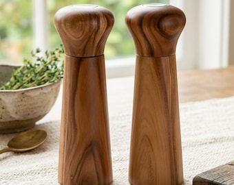 Acacia Wood Pepper Mill Adjustable Ceramic Grinder Manual Spice Salt