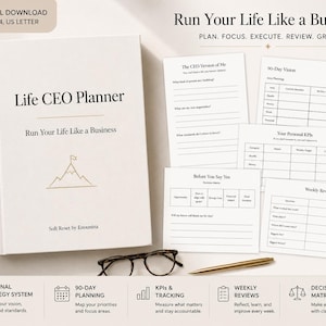 Planificador de vida para el CEO, sistema de estrategia personal, objetivos a 90 días (descarga digital) imagen 1
