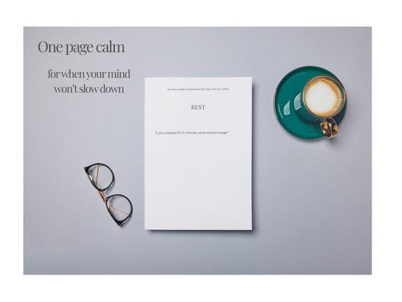 One Page Calm Bundle – Minimal Emotional Reset Exercises