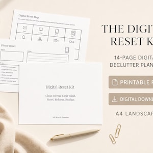 Kit de reinicio digital / Planificador de organización y orden, Organización de pantallas (Descarga digital)