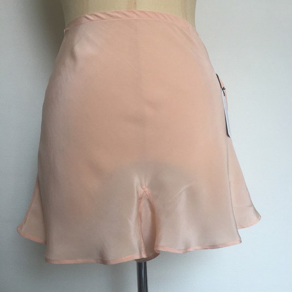 Seconds: 26” waist Peach silk crepe french knickers 1940s style, worn for photo shoot then washed, small mark as shown in 3rd photo