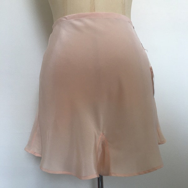 End of line: 26” waist Peach silk crepe french knickers 1940s style