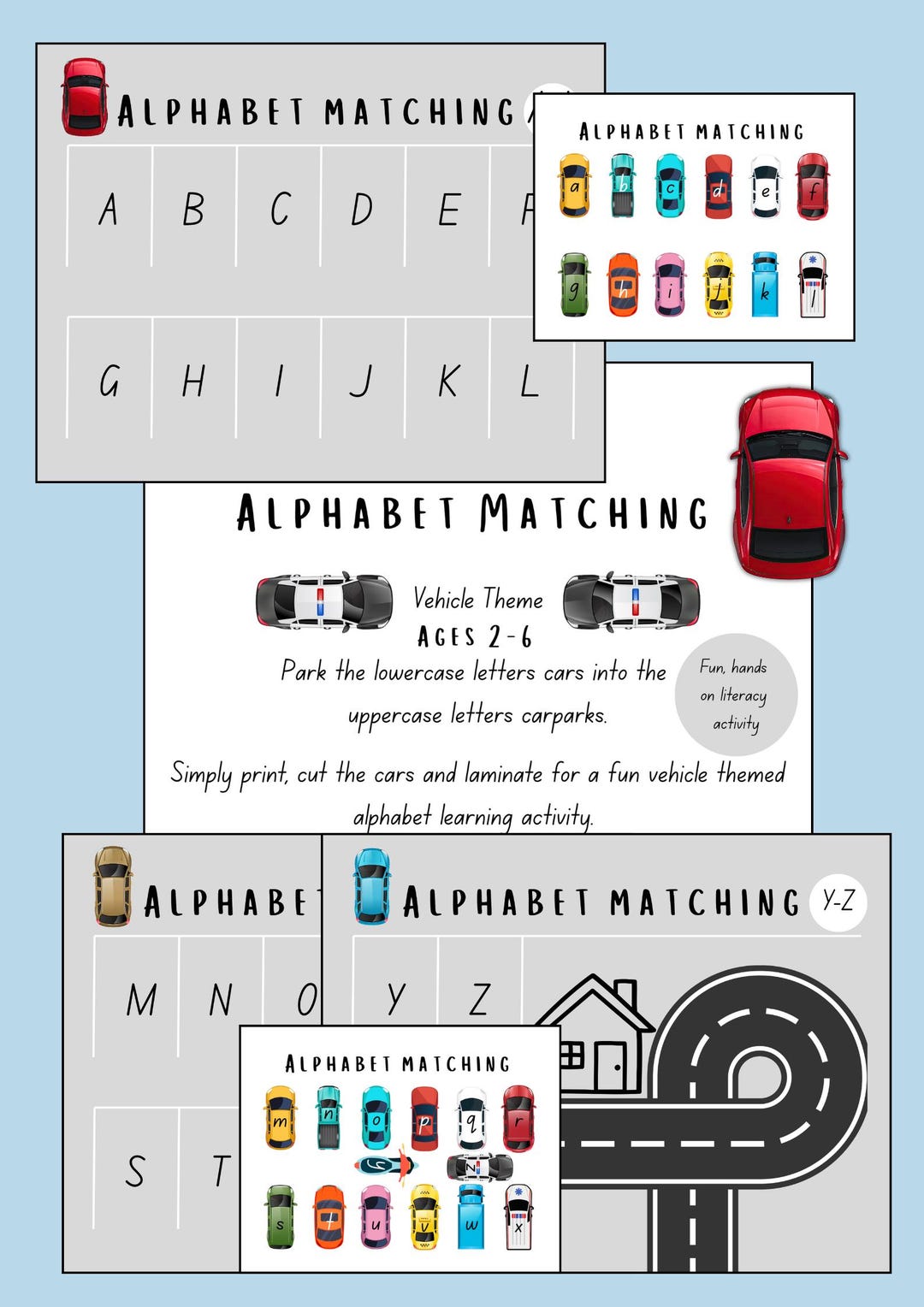 Vehicle Alphabet Matching Game | Uppercase Lowercase Letter Activity ...