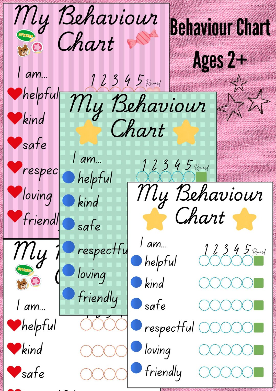 Behaviour Chart | Printable Display | Toddler Preschooler Child | Easy ...