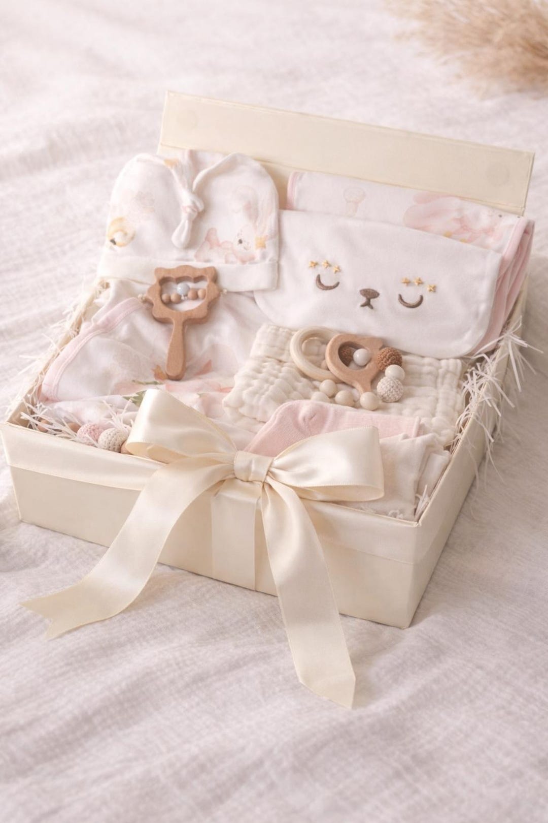 Luxury Baby Girl Gift Set, Blush Pink Newborn Box, Modal & Cotton ...