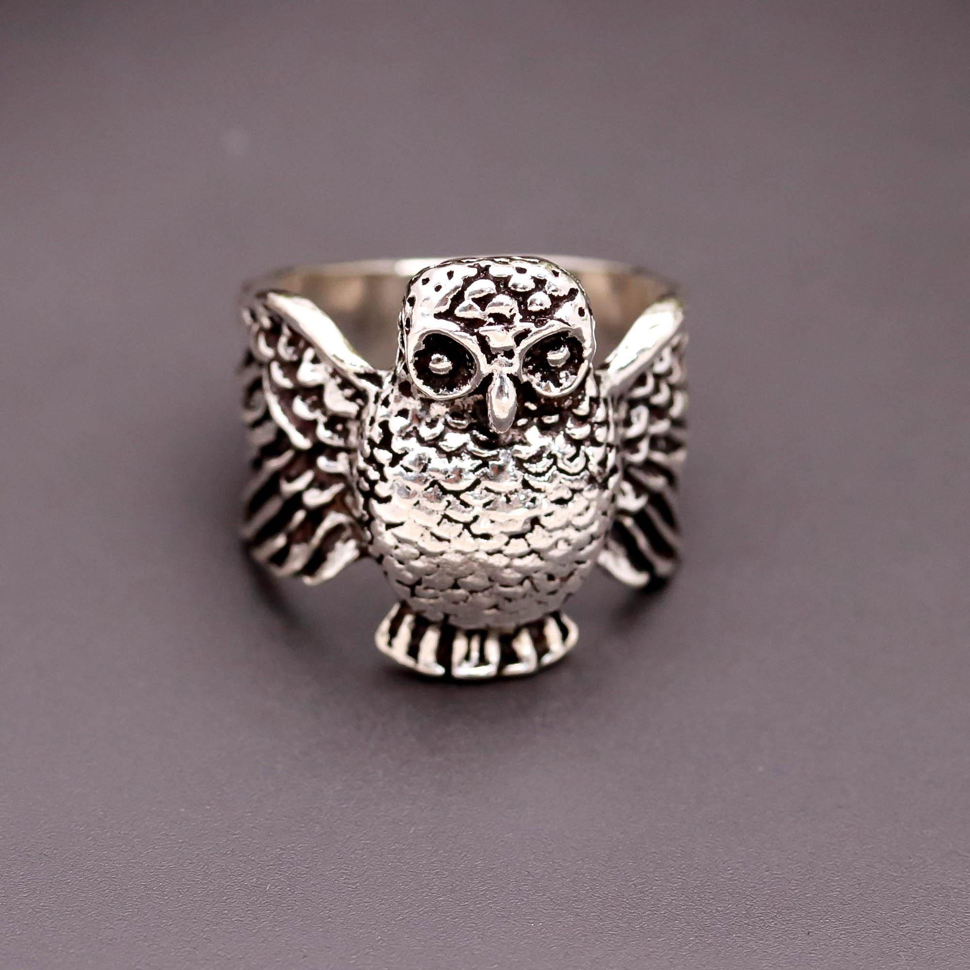 Handcrafted 925 Sterling Silver Owl Ring