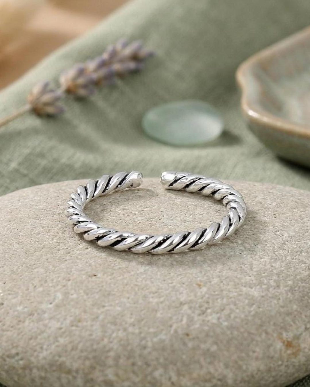 925 Sterling Silver Twisted Rope Ring • Handmade Minimalist Helix Ring ...
